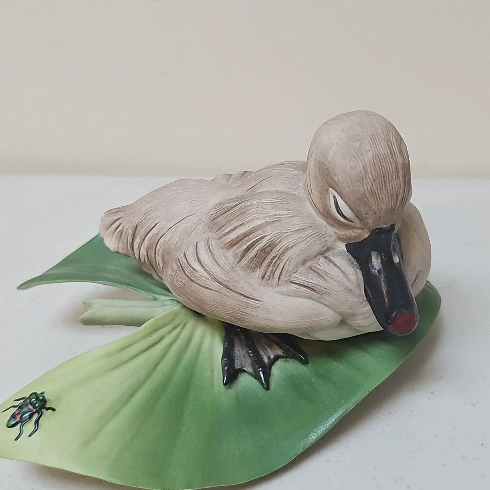 Boehm Porcelain Figurine Of Duck On Lily Pad 3.5